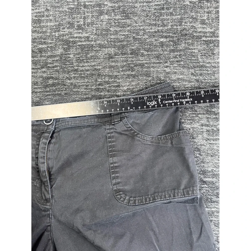 Chico's Capri Pants Womens 3 Black Cotton Blend Stretch Cropped Mid Rise 0469